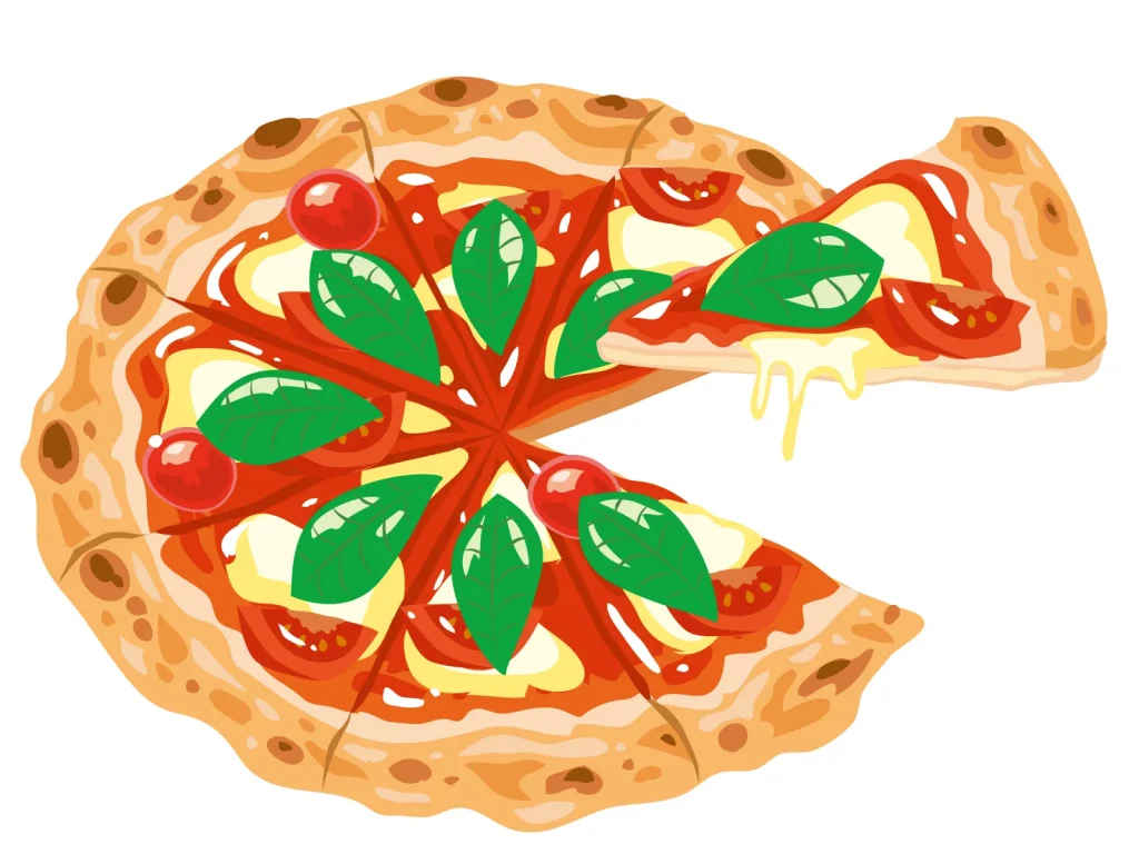 マルゲリータピザのイラスト